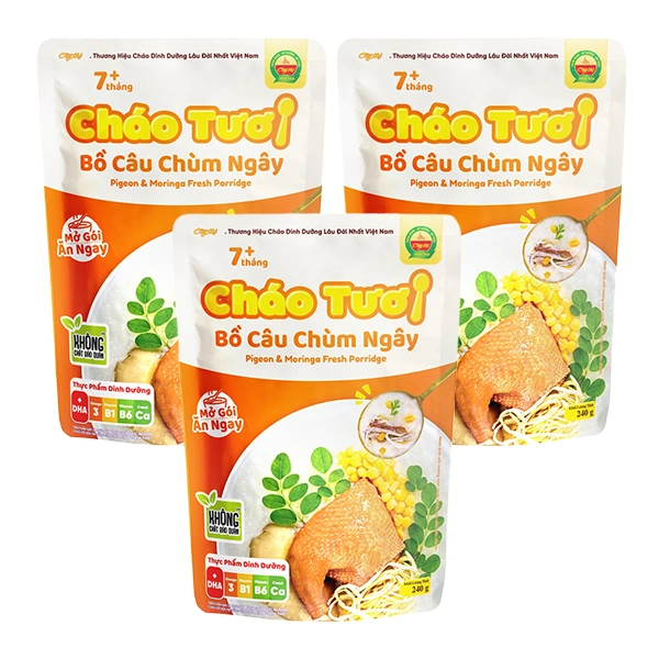 Combo 3 gói cháo tươi Cây Thị vị bồ câu, chùm ngây